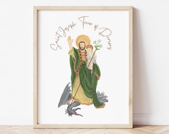 Saint Joseph Terror of Demons Print Wall Art Catholic