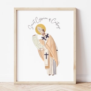 Saint Cyprian of Carthage Print Wall Art Catholic