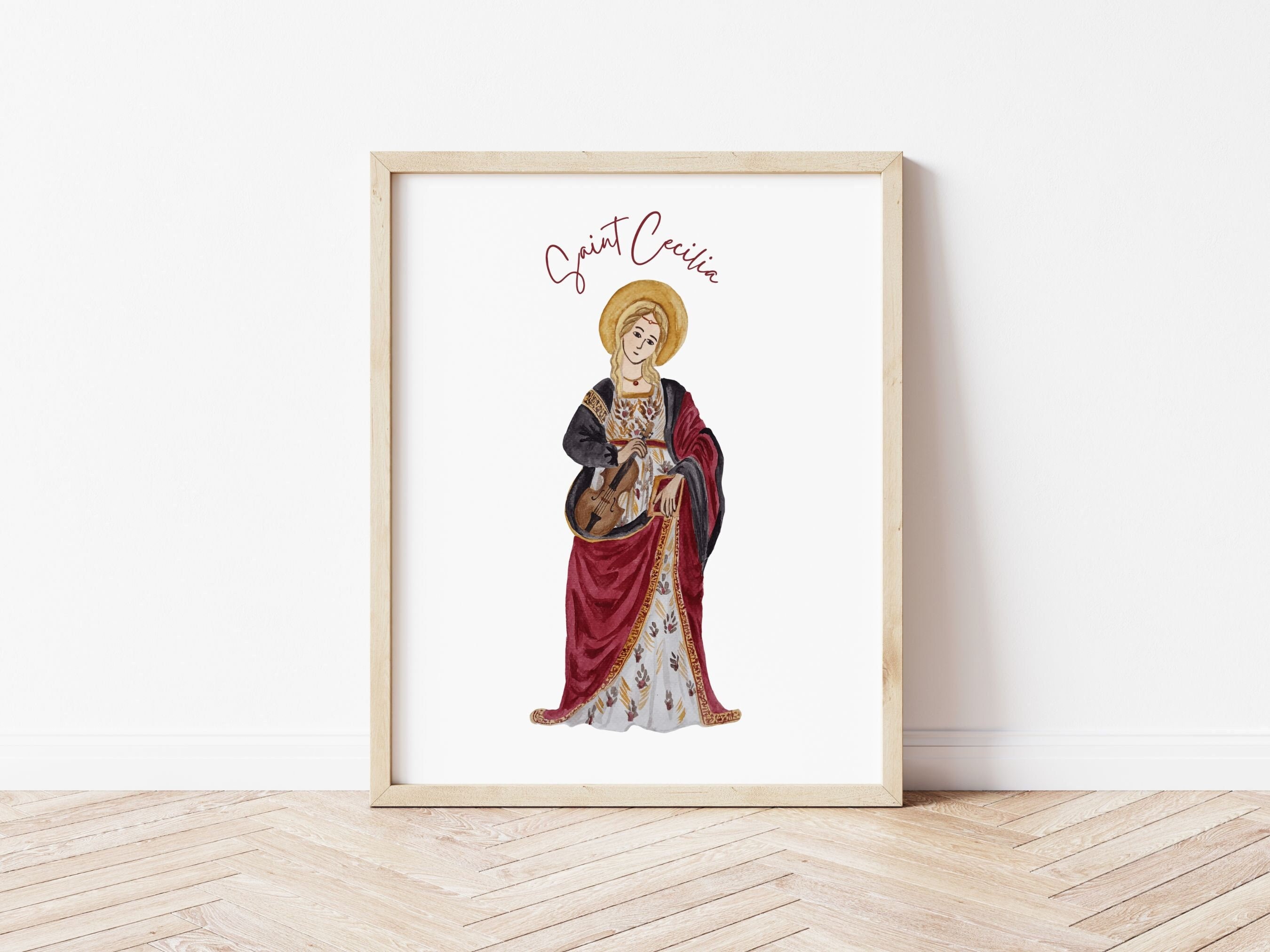 Saint Cecilia Print Catholic Wall Art DIGITAL DOWNLOAD - Etsy