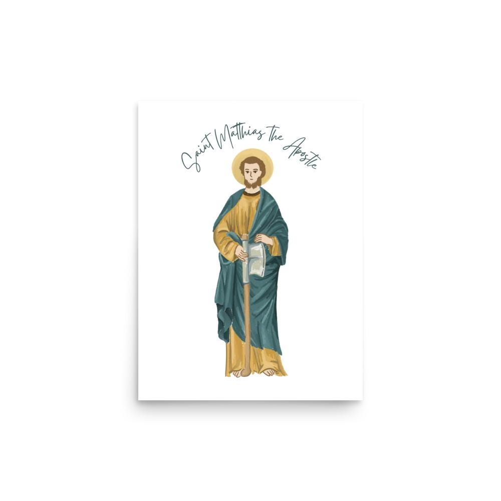 Saint Matthias Catholic Art Print Christian Gift Baptism Confirmation ...
