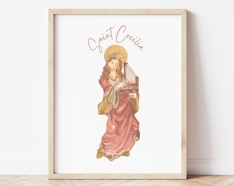 Saint Cecilia Print Wall Art Catholic