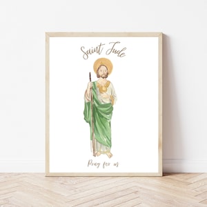 Saint Jude Wall Art Catholic Illustration