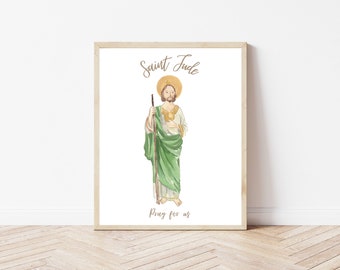 Saint Jude Wall Art Catholic Illustration