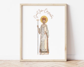 Saint John Chrysostom Print Wall Art Catholic