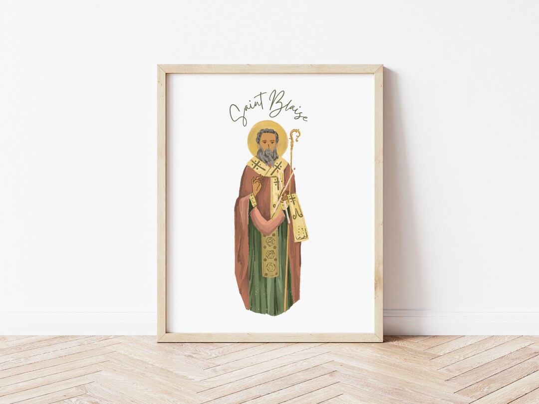 Saint Blaise Print Catholic Art Poster Wall Art Decor Gift - Etsy