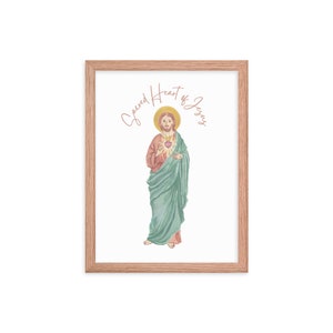 Sacred Heart of Jesus Framed Print Catholic Christian Wall Art