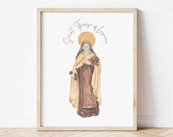 Saint Therese of Lisieux Print Wall Art Catholic