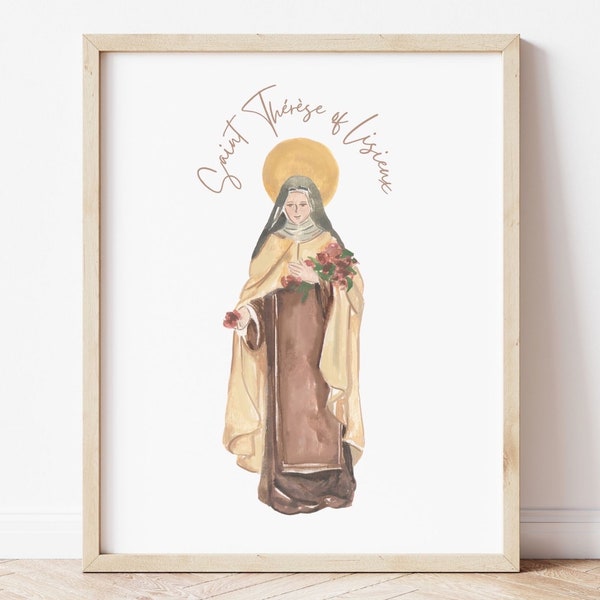 Saint Therese of Lisieux Print Wall Art Catholic
