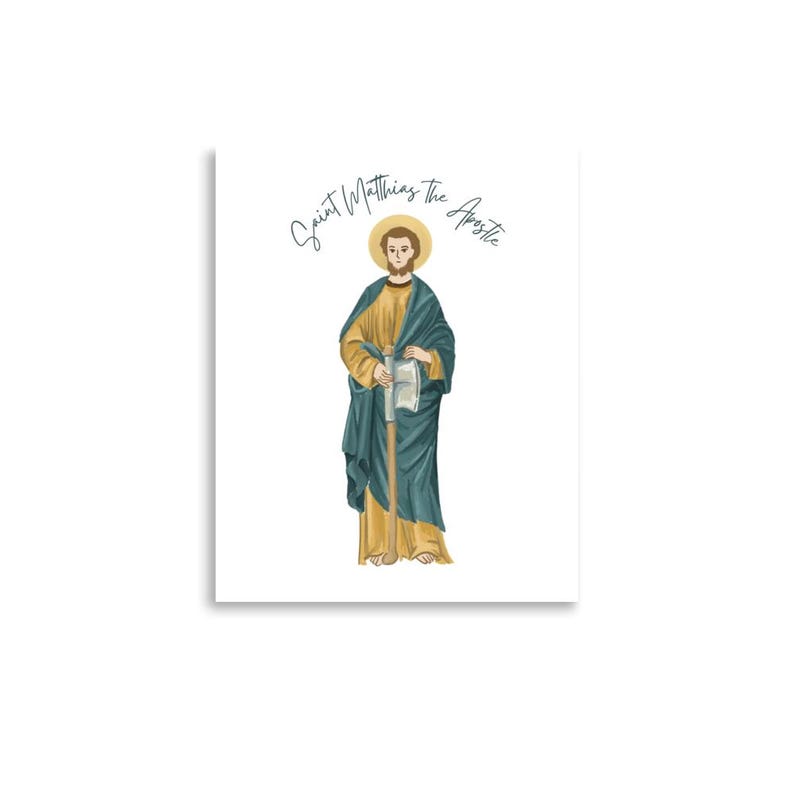 Saint Matthias Catholic Art Print Christian Gift Baptism Confirmation ...