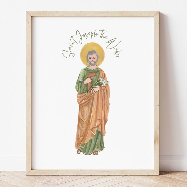 Saint Jospeh the Worker Print Wall Art Catholic