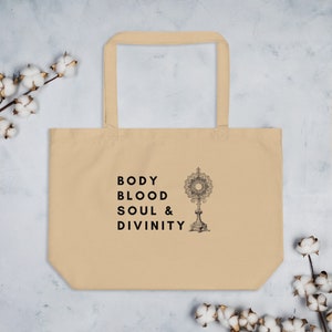 Catholic Holy Communion Large Organic Tote Bag Confirmation Gift