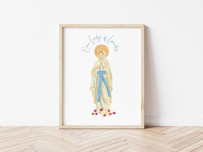 Our Lady of Lourdes Print Catholic Wall Art DIGITAL DOWNLOAD - Etsy