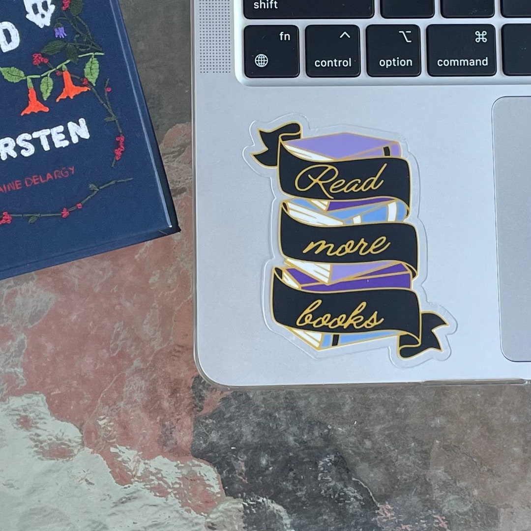Read More Books | Book Stack | Clear Vinyl Sticker - Etsy