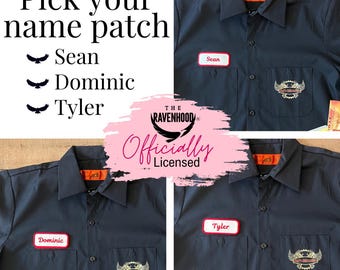 Officially Licensed The Ravenhood Mechanic Work Shirt – King’s Automotive Logo | Dominic, Sean, Tyler Patch | Bookish Gift for Romance Fans