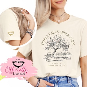 Officially Licensed Ravenhood Series Shirt- Kate Stewart - Triple Falls Apple Farm, King Automotive Logo,  Rainy Days Quote
