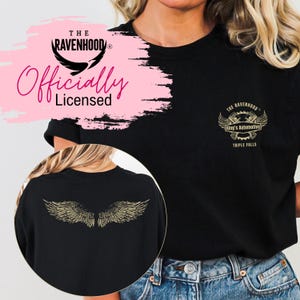 Officially Licensed Ravenhood Series Shirt- Kate Stewart King Automotive Logo, Ravenhood Wing Tattoo, Rainy Days Quote, Cozy Bookish