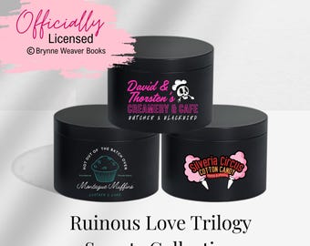 Officially Licensed Ruinous Love Trilogy SWEETS Candle Set – Inspired by Brynne Weaver’s Butcher & Blackbird, Leather and Lark, and Scythe a