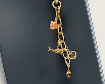 Dark Romance H.D. Kindle Charm Chain – Curated Smutty Bookish Set with 4 Interchangeable Charms