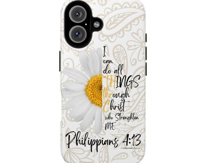Phone Case, I can do all things Tough iPhone 16 Case, Make My Feet, Migo Arts Shop, Protective Cover, Custom Phone Case