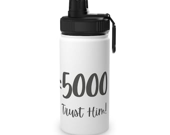 Easter Gift, 2 Fishes and 5 loaves, Trust him Stainless Steel Water Bottle, Sports Lid