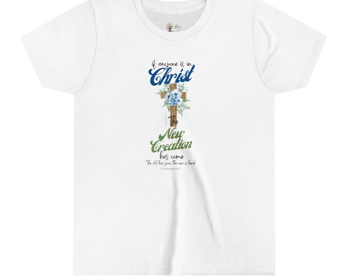Youth Baptism White T-Shirt New Creation in Jesus