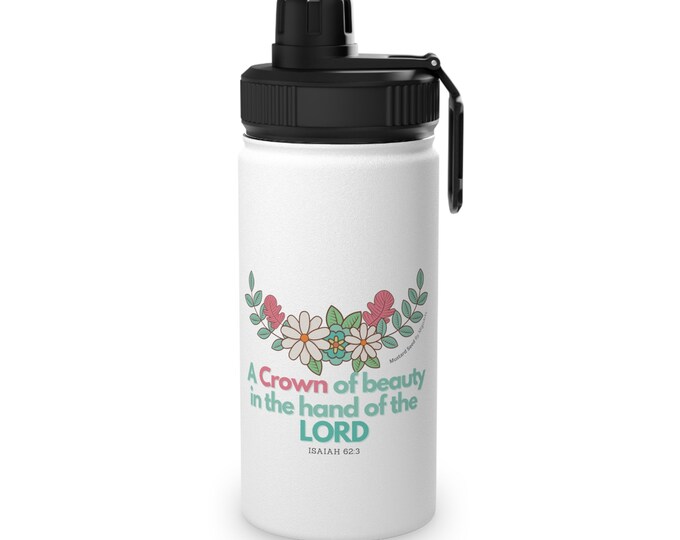 Bible Encouragement Stainless Steel Water Bottle, Sports Lid