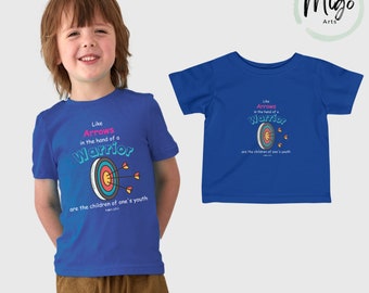 Toddlers Colorful Arrows Warrior Tee for Toddlers, Inspired by the Bible, Size 6M to 24M