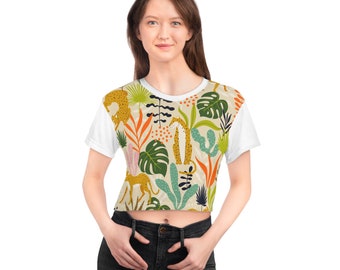 Vibrant Colorful Crop Tee by Mustard Seed by MigoArts, Youth and Young ladies