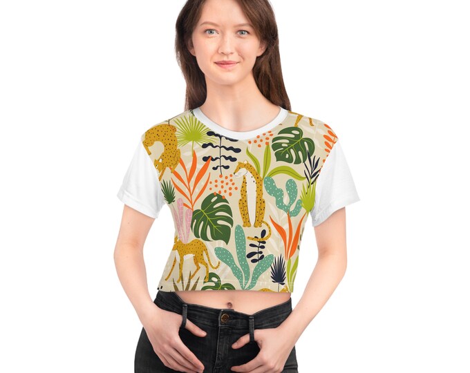 Vibrant Colorful Crop Tee by Mustard Seed by MigoArts, Youth and Young ladies
