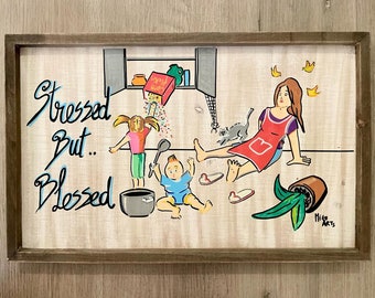 Stressed But Blessed - Wooden Art