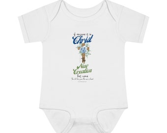 Infant Baptism new Creation in Jesus White Bodysuit