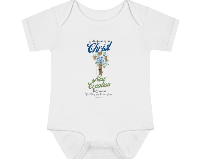 Infant Baptism new Creation in Jesus White Bodysuit