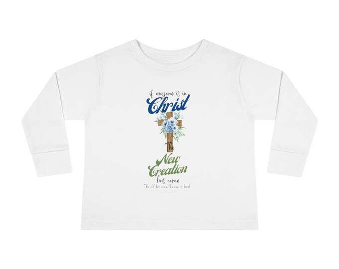 Toddlers Baptism White T-Shirt New Creation in Jesus