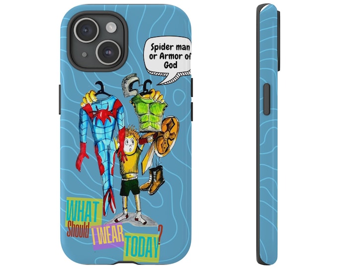 Phone Case, Armor of God  - Tough iPhone 16 and 15  Case, Make My Feet, Migo Arts Shop, Protective Cover, Custom Phone Case