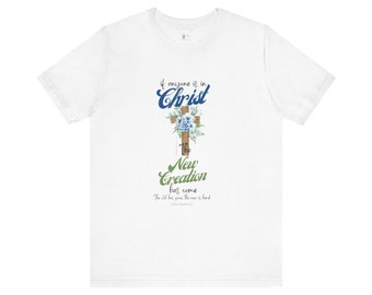 Baptism White T-Shirt New Creation in Jesus for Men and Women