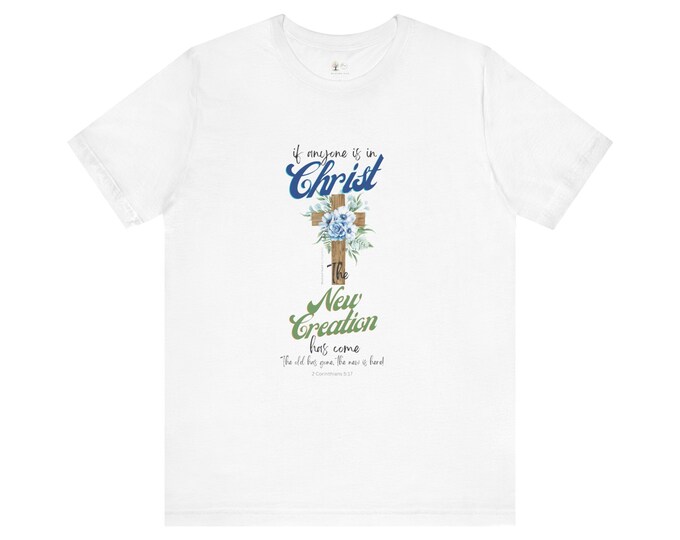 Baptism White T-Shirt New Creation in Jesus for Men and Women