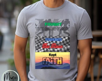 Faithful Fighter Tee, Inspiring Christian Shirt, Bible Quote Top, Unisex Fit, Printed Graphic Tee