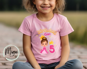 Birthday Girl Personalized Kids T-shirt