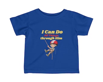 Toddlers T-shirts I can do All things in Him, Bible based, Good quality Colorful Kids Shirt
