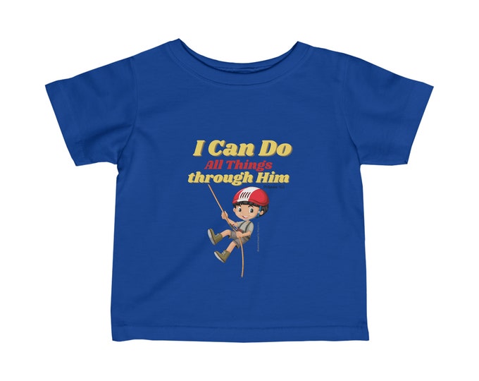 Toddlers T-shirts I can do All things in Him, Bible based, Good quality Colorful Kids Shirt