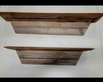 Juego de estantes de madera real barn de estilo 2.Farm House
