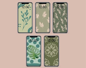 Natural Phone Wallpaper, Botanical Phone Background, Floral Design, Earthy iPhone Wallpaper, Boho Phone Background