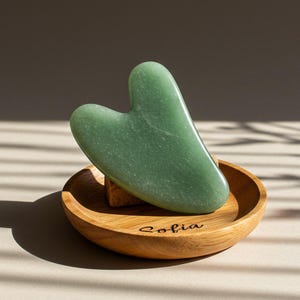 Green Aventurine Gua Sha - Crystal Scraping Plate - Natural Stone Body and Facial Massage Tool Skin Care Tool Gift for her, gift for sister