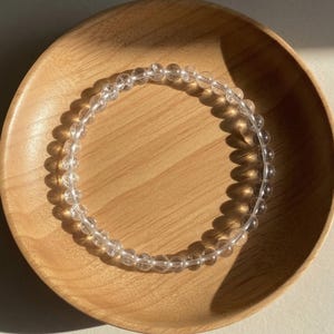 Clear Quartz Bracelet - 4mm Clear Crystal Dainty Bracelet - Minimalist Boho Jewelry Stackable, Elastic