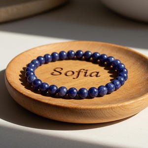 Natural 4mm Blue Sodalite Bracelet - Blue Crystal Dainty Bracelet - Sodalite Gemstone Healing Bracelet Gift for her, gift for him