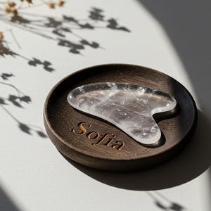 Clear Quartz Gua Sha - Crystal Scraping Plate - Natural Stone Body and Facial Massage Tool Skin Care Tool Gift for her, gift for sister