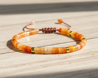 Natürliche Karneol Stein Armband - Orange Kristall Edelstein Armband