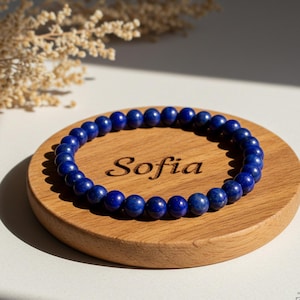 Lapis Lazuli Bracelet Blue Friendship Bracelet, Blue Lapis Bracelet, Natural Crystal Bracelet, Beaded Bracelet Christmas Gift for her