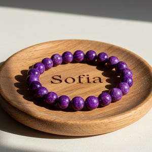 Natural Charoite Stone Bracelet - 8mm Purple Gemstone Stretch Bracelet Healing Bracelet Handmade Gift for her, gift for him, Christmas Gift
