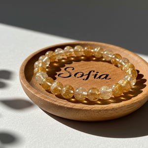 6mm Citrine Stone Bracelet - Natural Yellow Crystal Gemstone Stretch Bracelet - Healing Bracelets Gift for her, gift for him, Christmas Gift